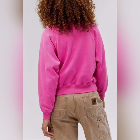 NWT DAYDREAMER SLAYER ELECTRIFIED CREW CROP SWEATSHIRT, HOT PINK, VARIOUS SIZES - Picture 8 of 8